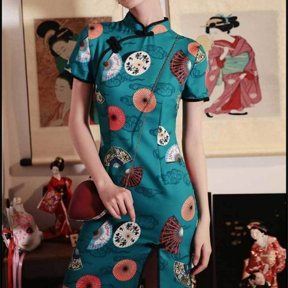 Honeypop Qipao Cheongsam Mini Dress - Picture 2 of 6